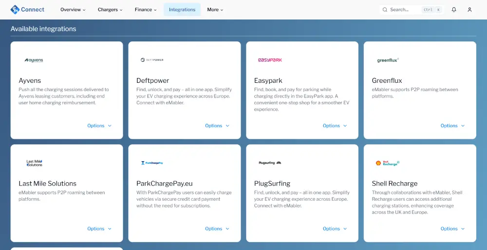 New integrations page