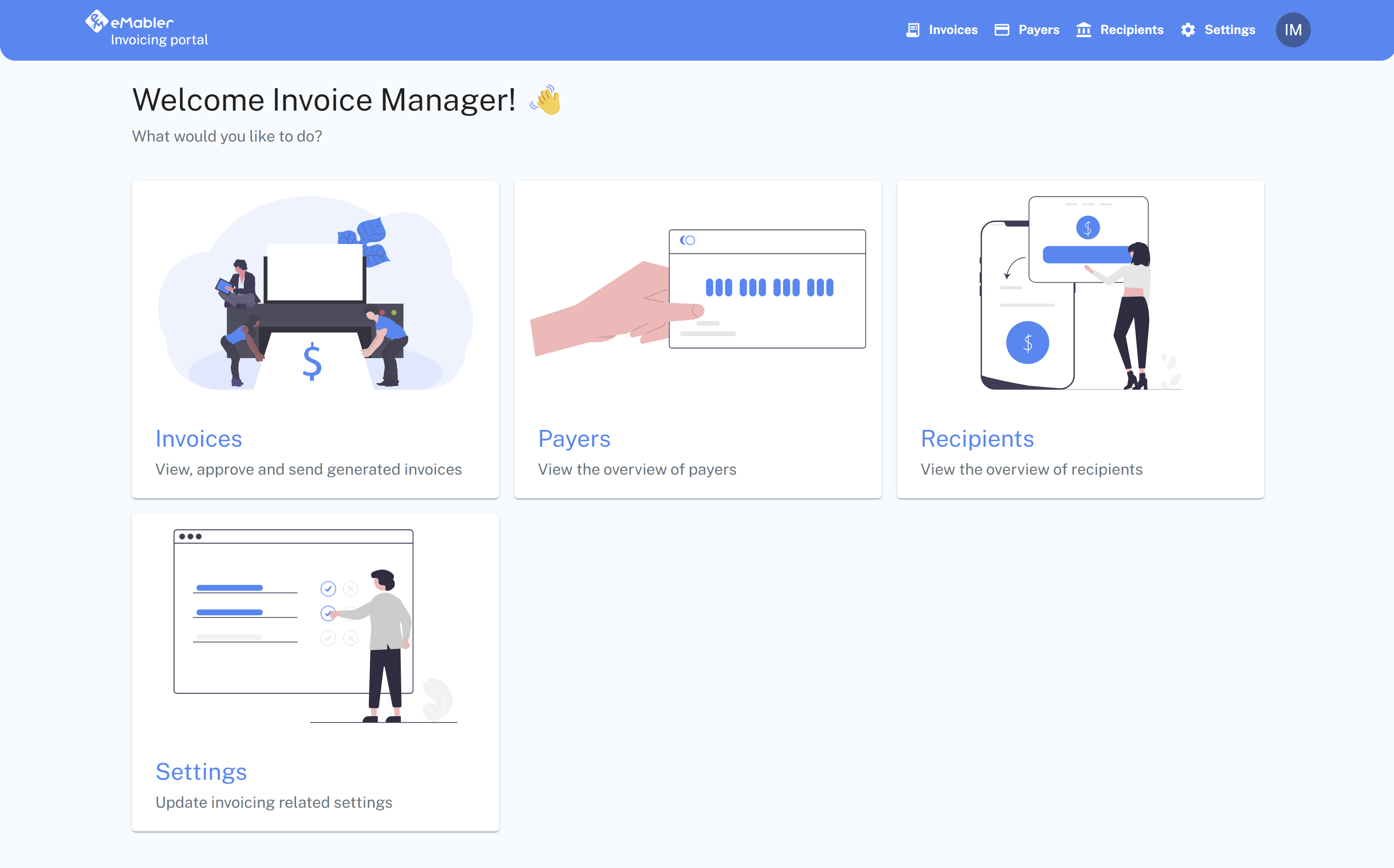 Invoice Portal landing page